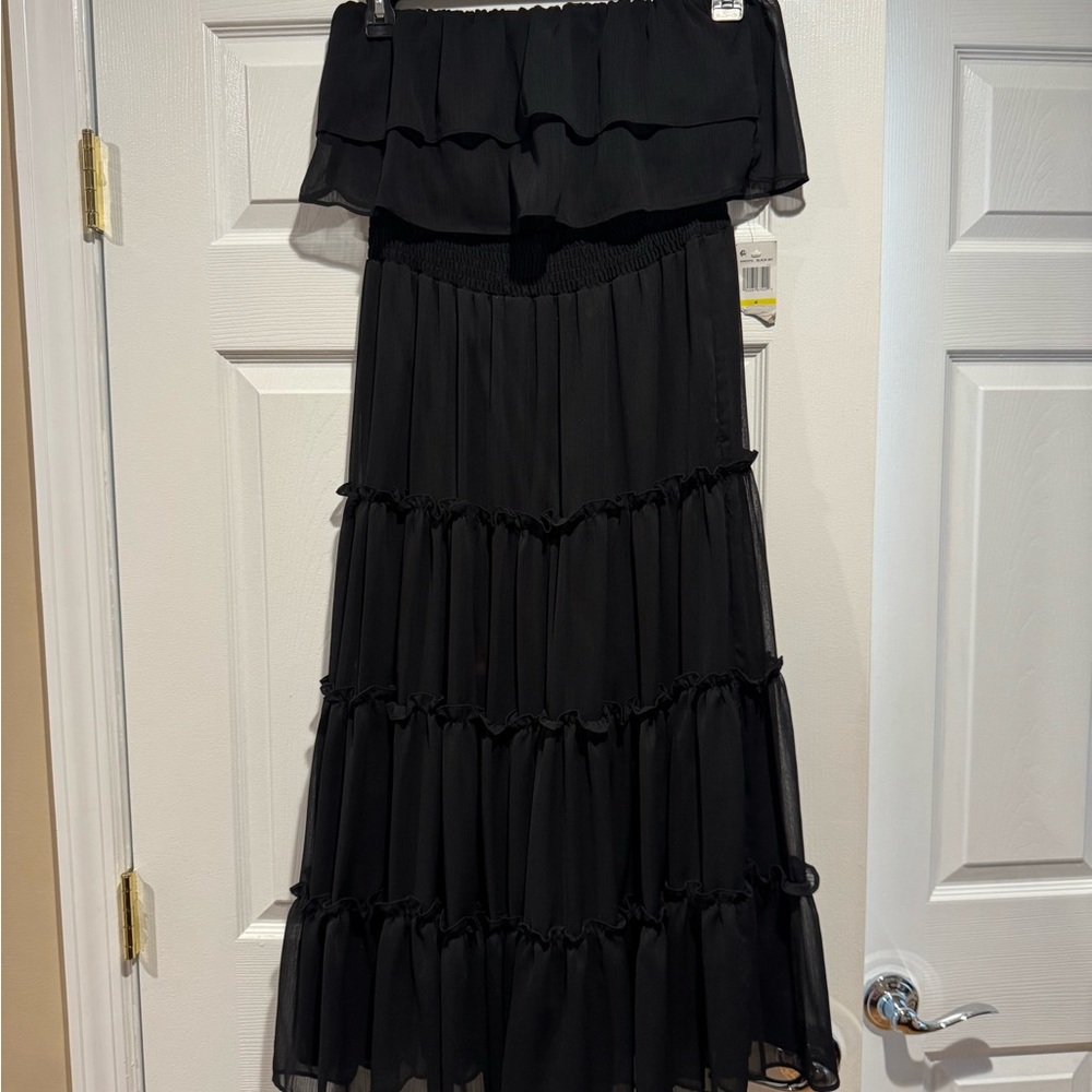 MSK boho chic Black Tiered Dress. TAGS REMOVED.